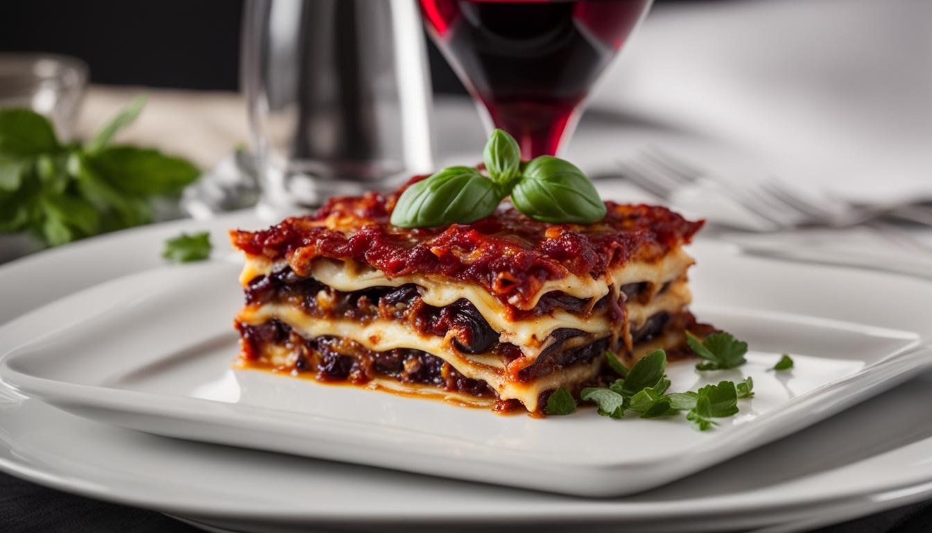 wine pairing with eggplant lasagna