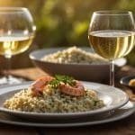 wine pairing with seafood risotto