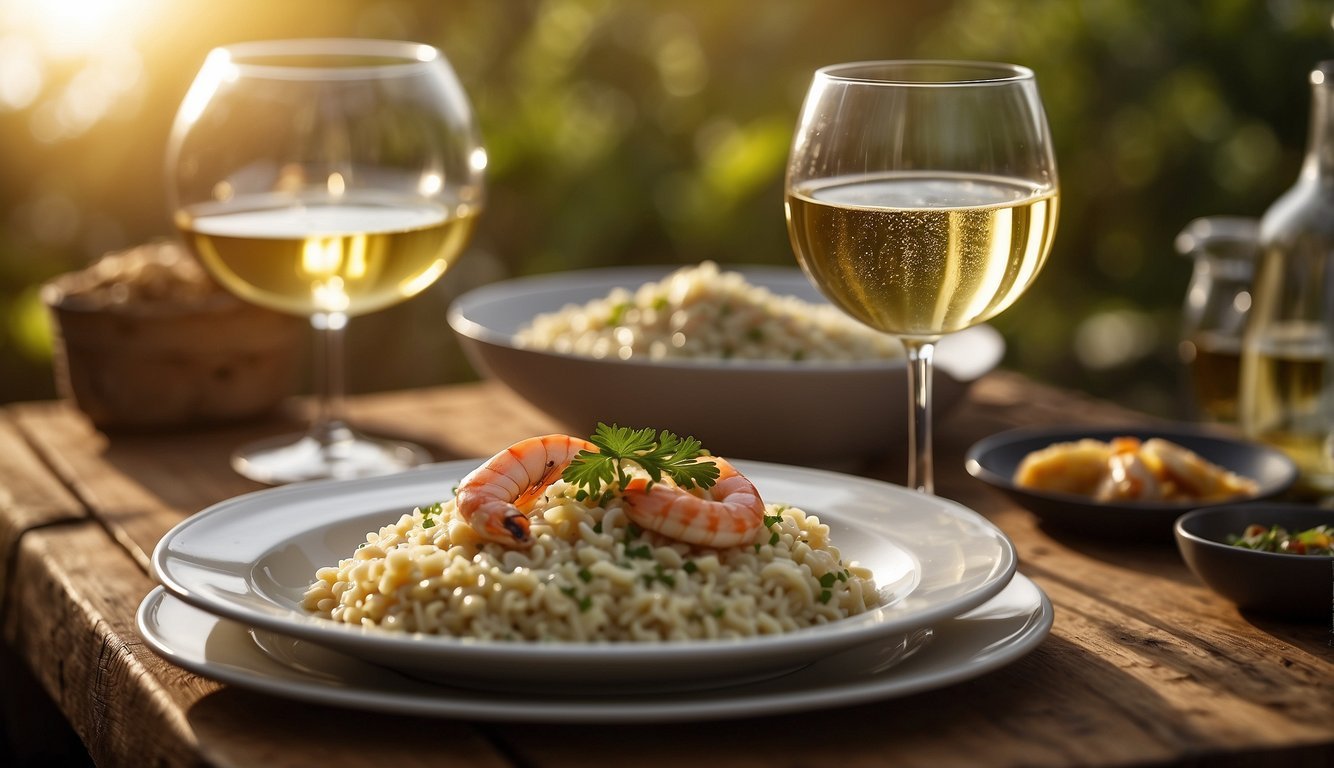 wine pairing with seafood risotto