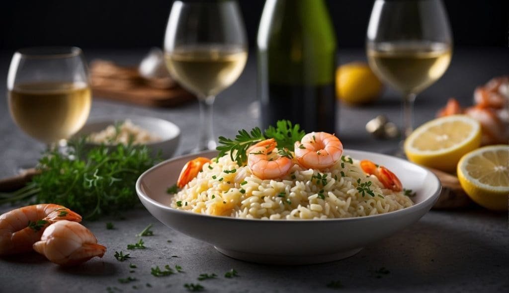 wine pairing with seafood risotto