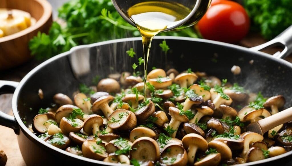 White wine for mushroom sauce cooking technique