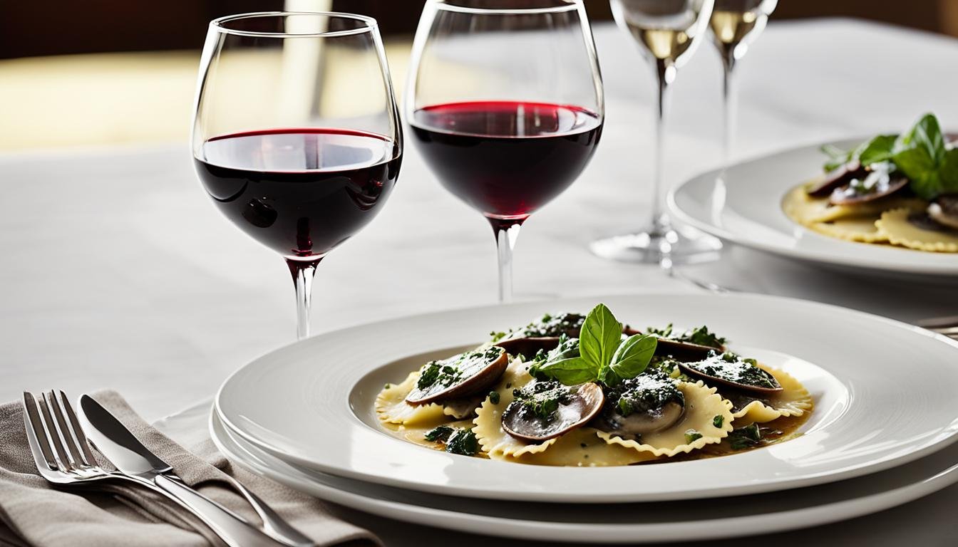 best wine with mushroom ravioli