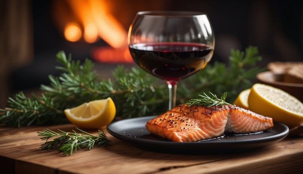 wine pairing with cedar plank salmon