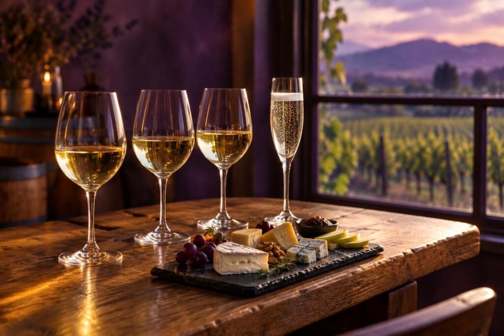 Adelaide Hills Wine Region: Cool Climate, Half an Hour From Town 2 A tasting flight of Adelaide Hills wines beside a window