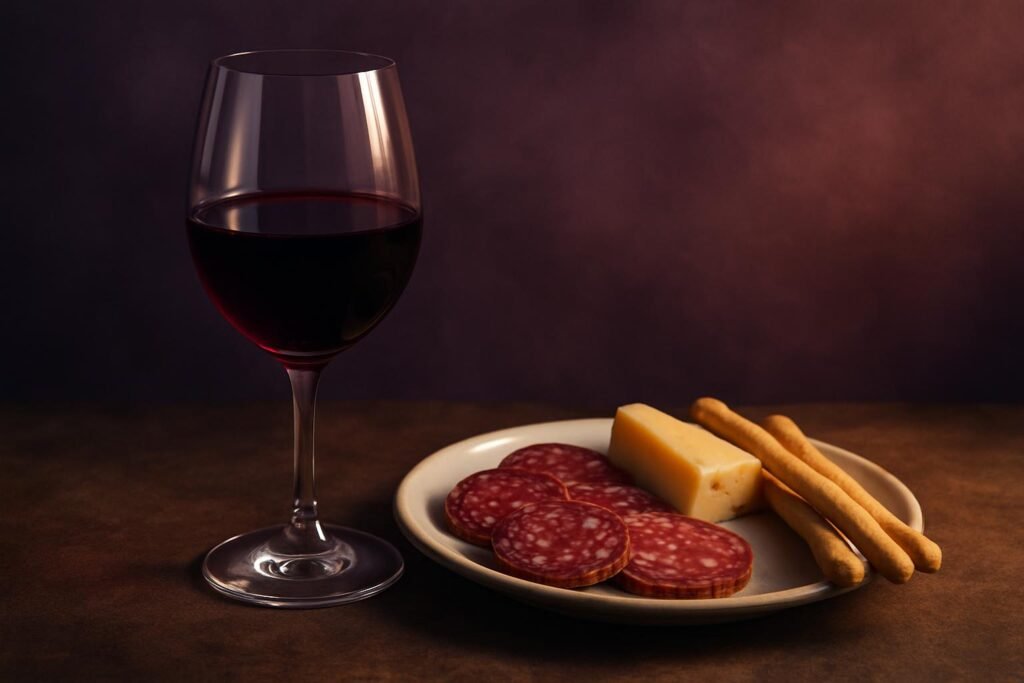 Dolcetto Wine Guide: The Little Sweet One That Isn't 2 Glass of Dolcetto beside an antipasti board
