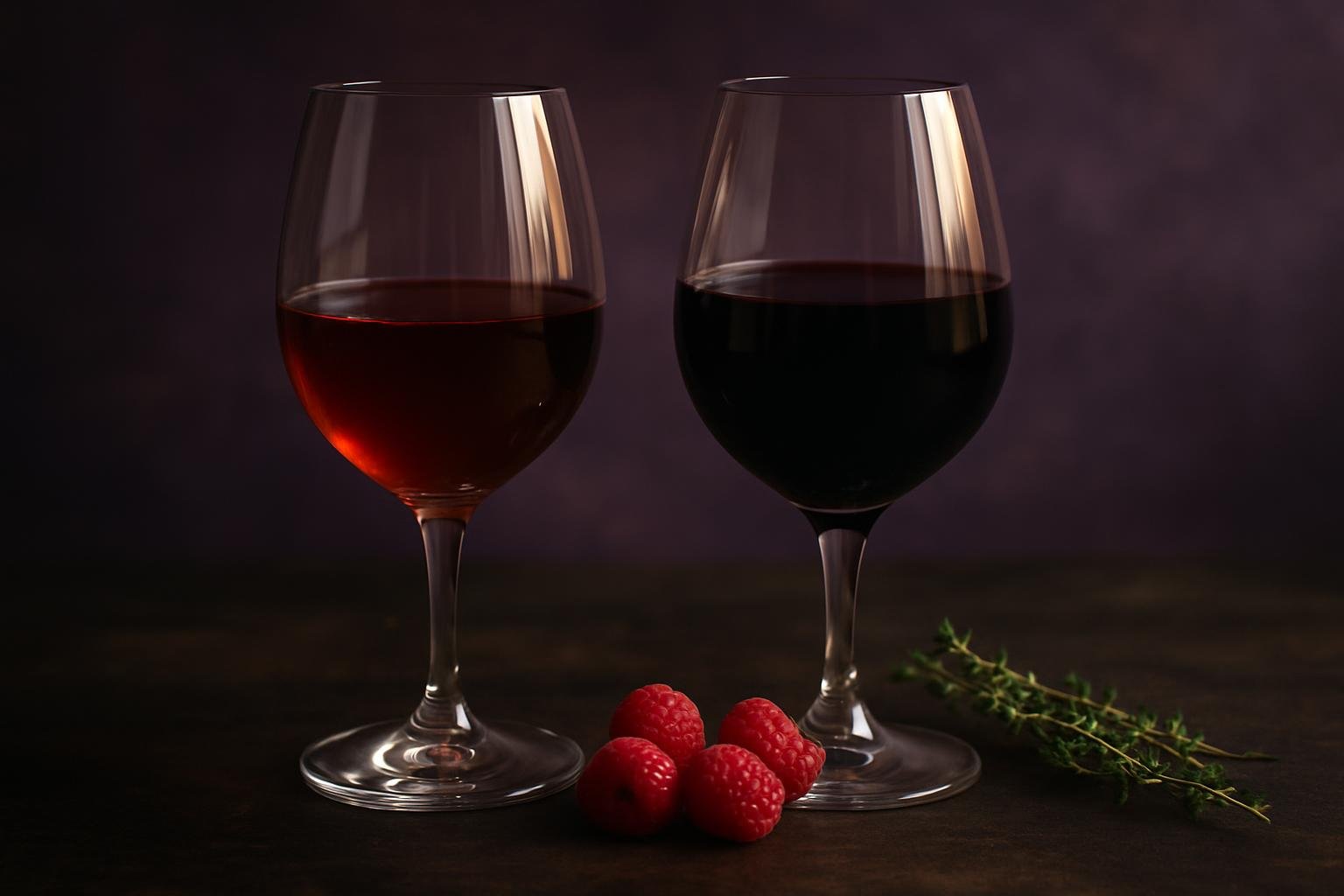 Grenache vs Mourvedre, two glasses side by side