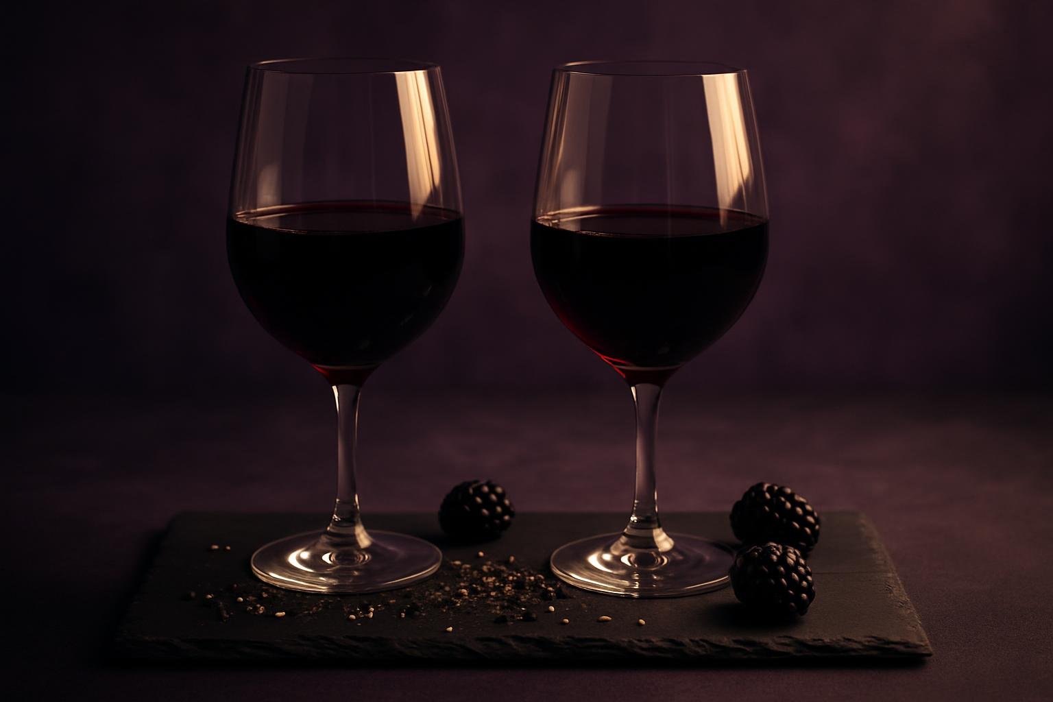 Syrah vs Shiraz, two glasses side by side