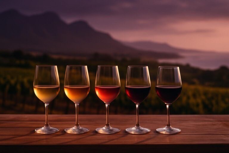 Which Australian State Has the Best Wine? An Honest Answer 2 Five glasses of different Australian wines in a row